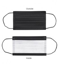 SURGICAL MASK 3PLY BLACK & WHITE (100'S)
