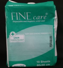 disposable and hugienic under pad fine care